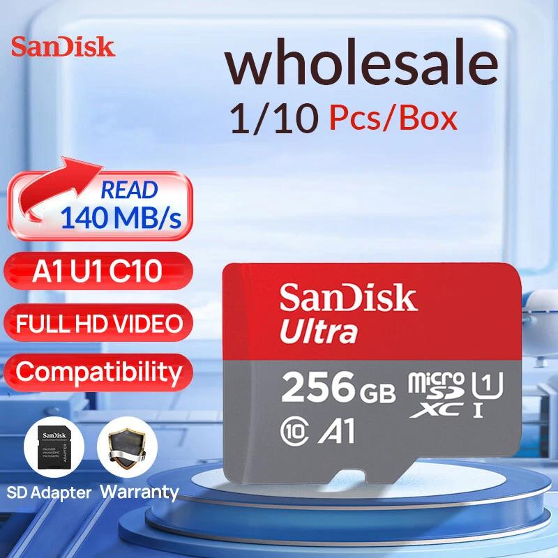 SanDisk Ʈ ޸ ī, ũ SD ī Class10, 140MB TF ī, Ʈ PC, 256GB, 128GB, 64GB